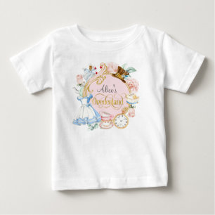 T-shirt Pour Bébé Alice à Onederland, Fille 1er anniversaire Bébé T-