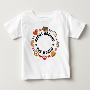 T-shirt Pour Bébé Aliments dans le monde