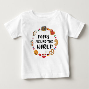 T-shirt Pour Bébé Aliments dans le monde