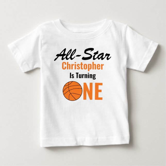 T-shirt Pour Bébé All Star Basketball 1er anniversaire (Devant)