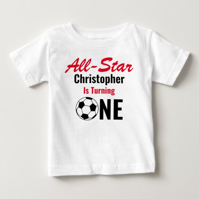 T-shirt Pour Bébé All Star Soccer 1er Anniversaire (Devant)