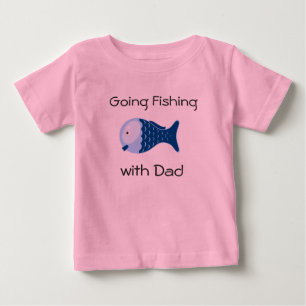 T-shirt Pour Bébé Aller à la pêche avec papa Toddlers Chemise