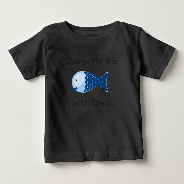 T-shirt Pour Bébé Aller à la pêche avec papa Toddlers Chemise (Devant)