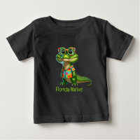 Alligator en chemise tropicale