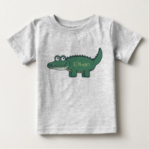 T-shirt Pour Bébé Alligator vert personnalisé de bande dessinée