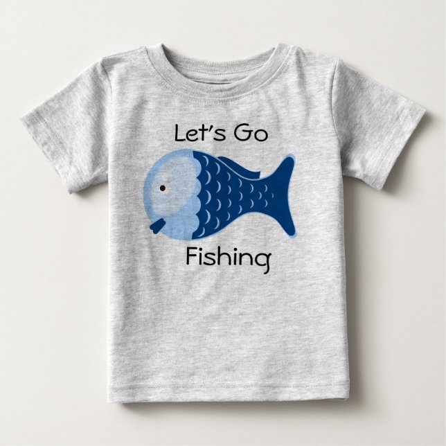 T-shirt Pour Bébé Allons pêcher Bio Bébé un morceau Tee (Devant)