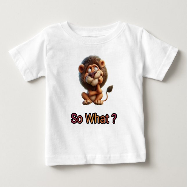 T-shirt Pour Bébé Alors, demande le lion. (Devant)