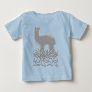T-shirt Pour Bébé Alpaca veille sur nous