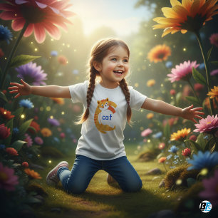 T-shirt Pour Bébé Alphabet animal C pour chat