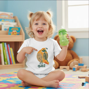 T-shirt Pour Bébé Alphabet animal Q pour caille