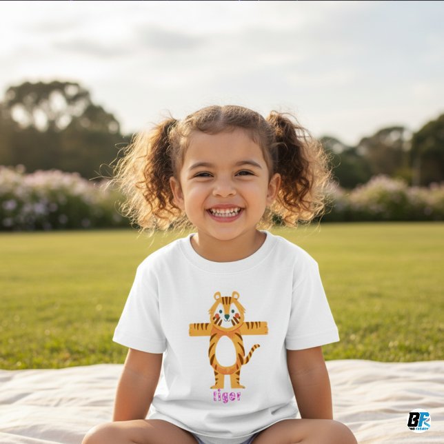 T-shirt Pour Bébé Alphabet animal T pour tigre (Créateur téléchargé)