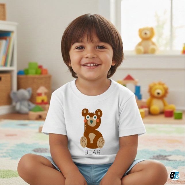 T-shirt Pour Bébé Alphabet des Animaux B pour Ours (Créateur téléchargé)