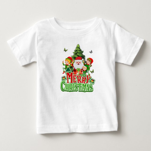 T-shirt Pour Bébé Amant de Noël, bébé de Noël, Joyeux Noël (Devant)