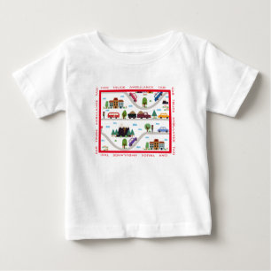 T-shirt Pour Bébé Ambulance Camion Taxi Ville Scape