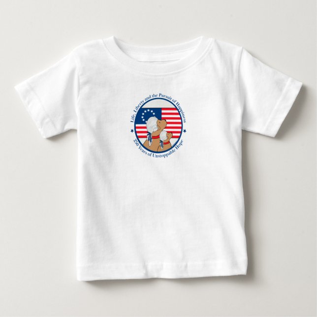T-shirt Pour Bébé America 250 Year Founding Fathers Kids (Devant)
