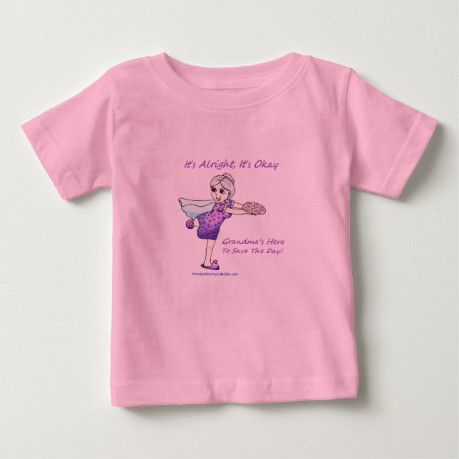 T-shirt Pour Bébé American Granny Super Grandma Baby Tutu Bodysuit (Devant)