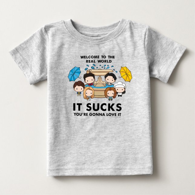 T-shirt Pour Bébé AMIS™ | Bienvenue dans le monde réel Chibi (Devant)
