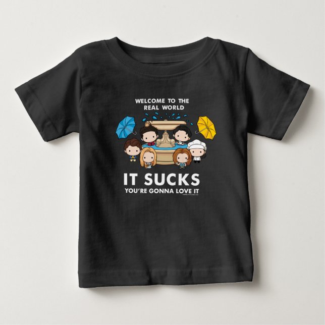 T-shirt Pour Bébé AMIS™ | Bienvenue dans le monde réel Chibi (Devant)