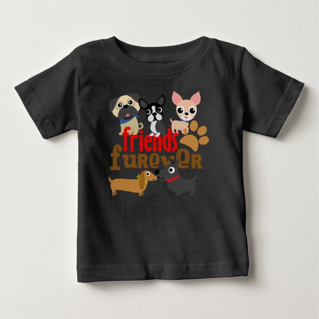 T-shirt Pour Bébé Amis Chiens Furever Chiens Chiens Chiens Chiens Ch (Devant)