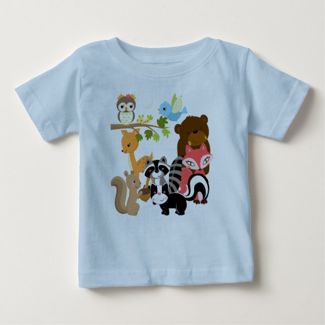 T-shirt Pour Bébé Amis de forêt (Devant)
