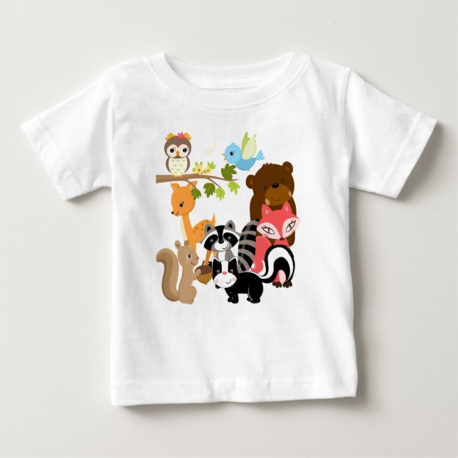 T-shirt Pour Bébé Amis de forêt (Devant)