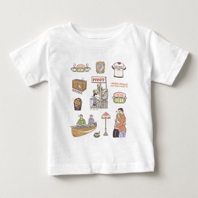 T-shirt Pour Bébé AMIS™ | Icônes de dessin (Devant)