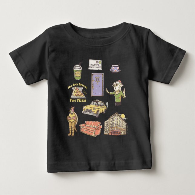 T-shirt Pour Bébé AMIS™ | Icônes de dessin graphique 2 (Devant)