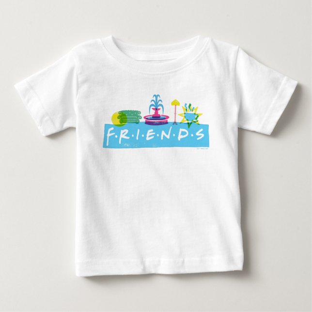 T-shirt Pour Bébé AMIS™ | Logo avec icônes (Devant)