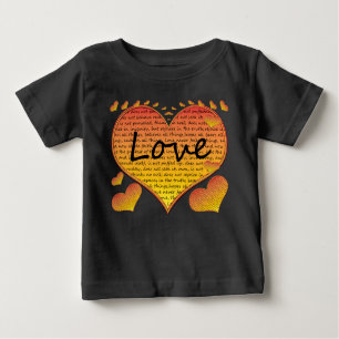 T-shirt Pour Bébé Amour 1 Corinthiens 13 Coeurs