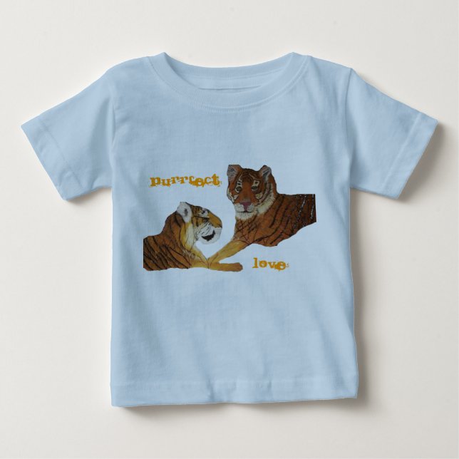 T-shirt Pour Bébé Amour de Purrfect de tigres (Devant)