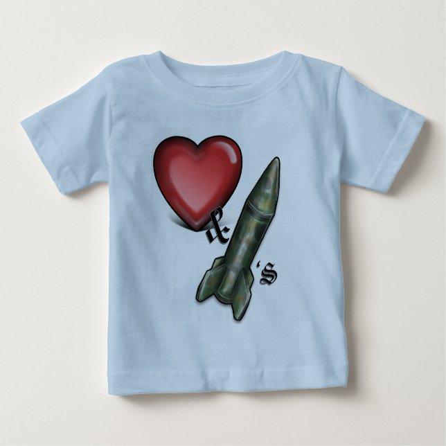 T-shirt Pour Bébé Amour et Rocket (Devant)