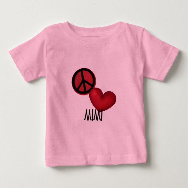 T-shirt Pour Bébé Amour Mimi de paix (Devant)