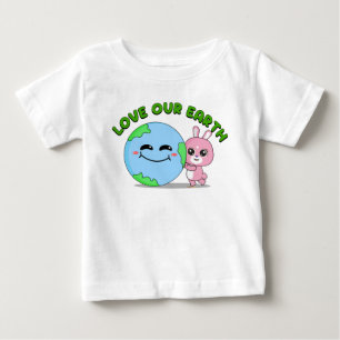 T-shirt Pour Bébé Amour Notre Terre : Animal Frienz pour les enfants