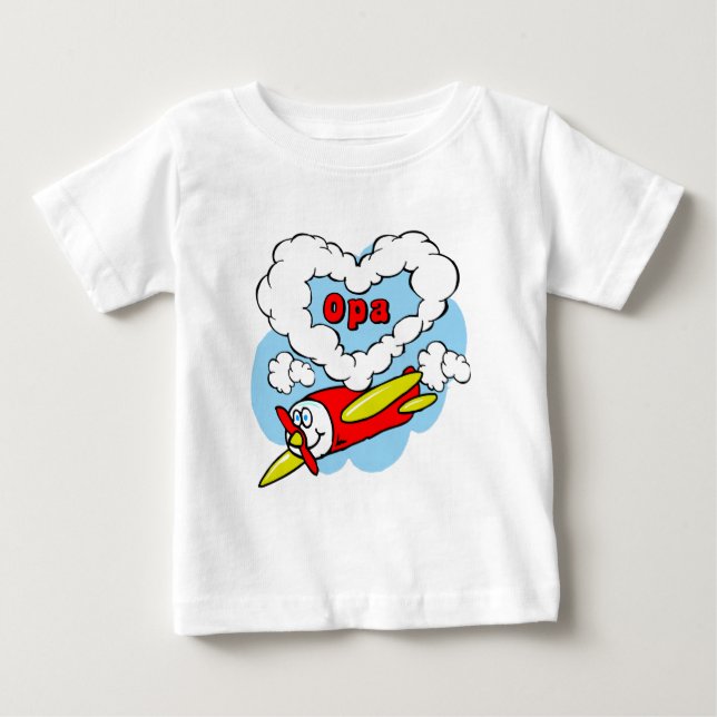 T-shirt Pour Bébé Amour Opa Kids Avion (Devant)