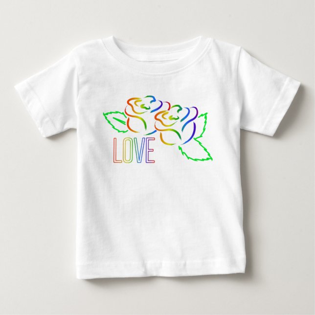 T-shirt Pour Bébé Amour Rose arc-en-ciel (Devant)