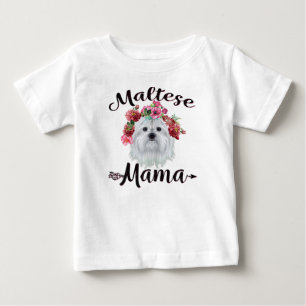 T-shirt Pour Bébé Amoureux des chiens   Mignonne Mama Fleurs de Chie