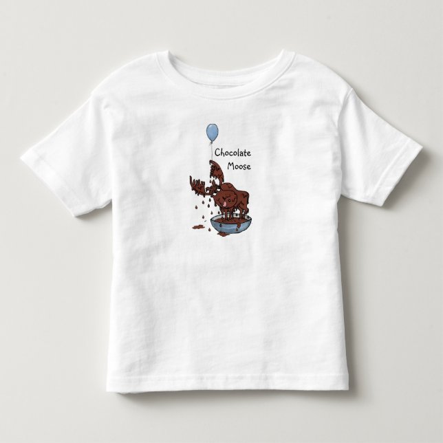 T-shirt pour bébé amusant, orignal au chocolat (Devant)