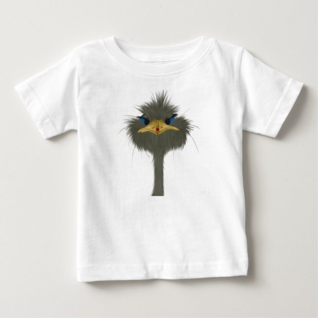 T-shirt Pour Bébé Amusant Ostrich George Et Mignonne Ladybug (Devant)