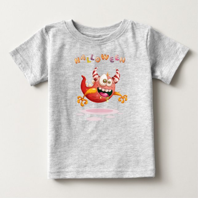 T-shirt Pour Bébé Amusante Halloween Monster Toddler Baby T-Sh (Devant)