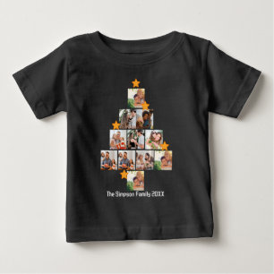 T-shirt Pour Bébé Amusement personnalisé Famille Noël 11 Photo Colla