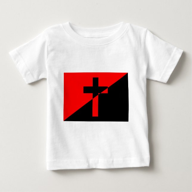 T-shirt Pour Bébé Anarchie chrétienne Anarchie Drapeau chrétien (Devant)