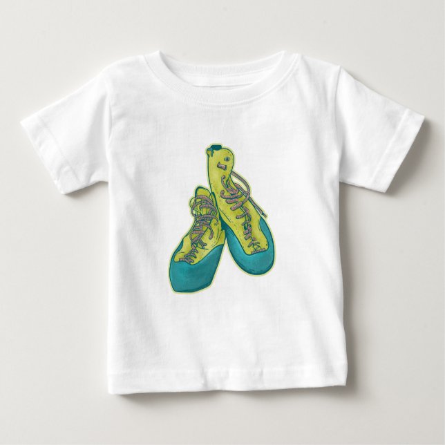 T-shirt Pour Bébé Ancienne escalade chaussures rock escalade (Devant)