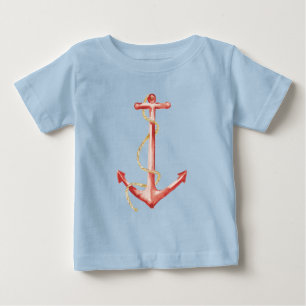 T-shirt Pour Bébé Ancre d'aquarelle bleue