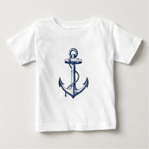 T-shirt Pour Bébé Ancre de bleu marine