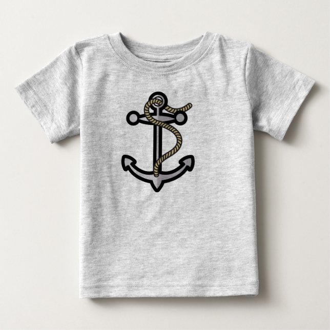 T-shirt Pour Bébé Ancre grise (Devant)