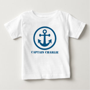 T-shirt Pour Bébé Ancre nautique vêtements de texte personnalisés