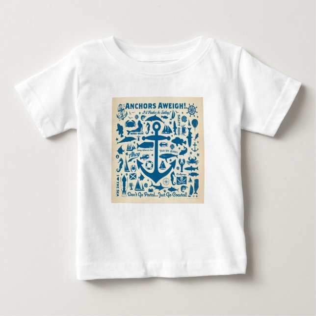 T-shirt Pour Bébé Ancres Aweigh ! (Devant)