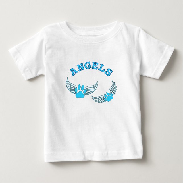 T-shirt Pour Bébé Angel Pis Animaux En Bleu (Devant)