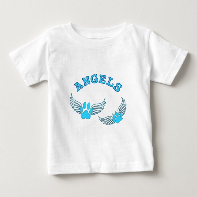 T-shirt Pour Bébé Angel Pis Animaux En Bleu (Devant)