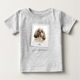 T-shirt Pour Bébé Animaux de compagnie Anniversaire Photo Cadre de v